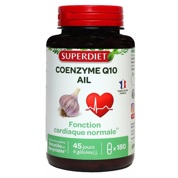 Superdiet q10 koenzim + fokhagyma kivonat, a szív és érrendszer támogatására 180 db