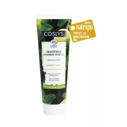 Coslys bio fogkrém faszenes menta-citrom 100 g - bio és natúr kozmetikumok