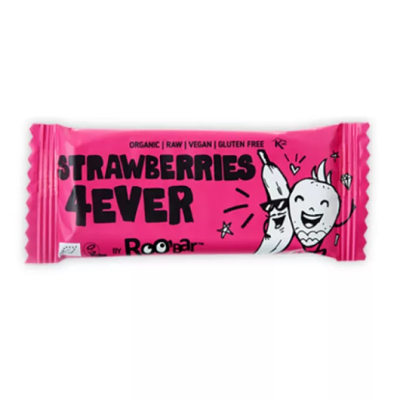Roobar strawberry 4ever epres nyers szelet 30 g - bio és refomélelmiszer