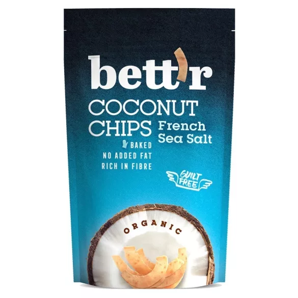 Bett'r bio kókusz chips francia tengeri sós 70g - bio és refomélelmiszer