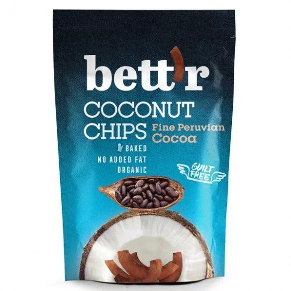Bett'r kókuszdió chips kakaóval bio 70g - bio és refomélelmiszer