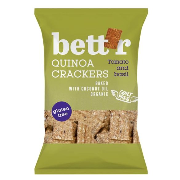 Bettr bio vegán gluténmentes quinoa kréker bazsalikom&paradicsom 100 g