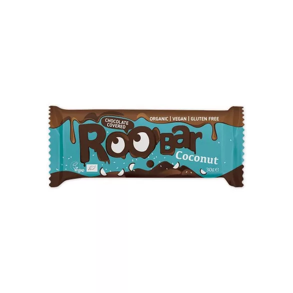 Roobar bio csokival bevont kókuszos szelet 30 g - bio és refomélelmiszer