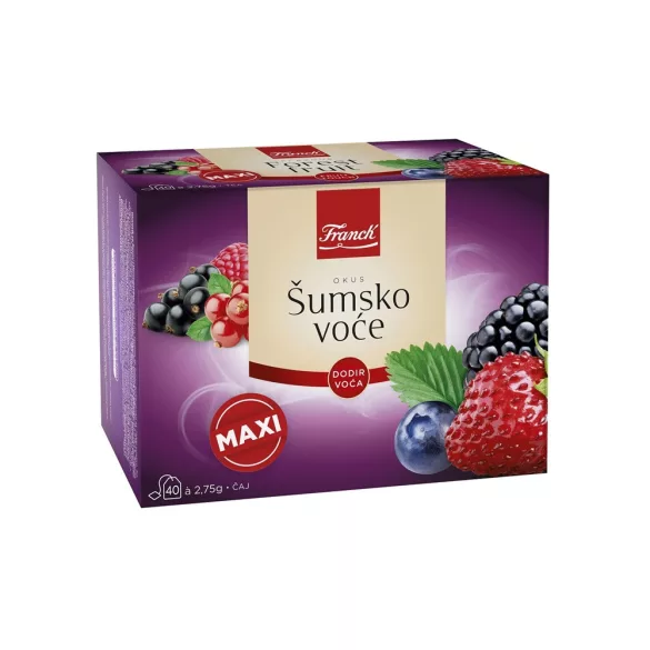 Franck gyümölcstea erdei gyümölcs ízű, koffeinmentes, filteres 40db