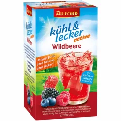 Milford kühl-lecker active erdei gyümölcs ízű hidegen készíthető gyümölcstea 20db - bio és refomélelmiszer