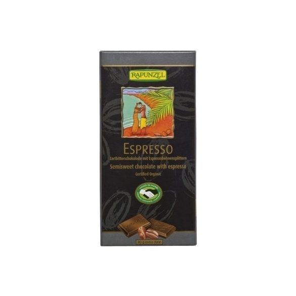 BIO RAPUNZEL FÉLÉDES KÁVÉS CSOKOLÁDÉ 80 g