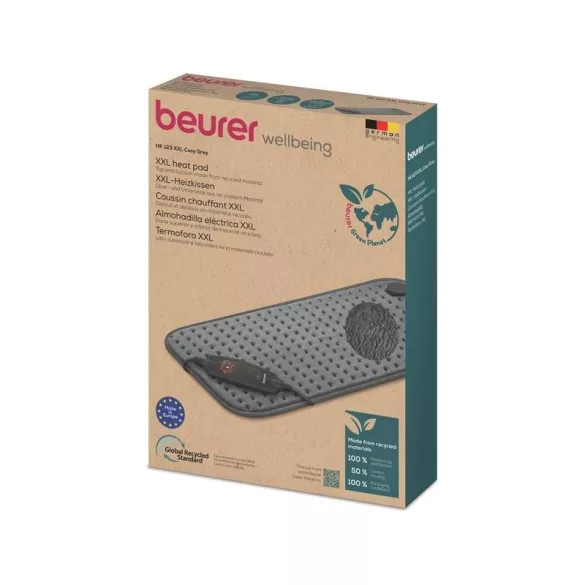 Beurer hk 123 xxl puha szürkés-zöld melegítő párna