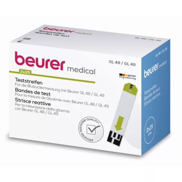 Beurer tesztcsíkok gl 48/49  -  (50 db) tesztcsík
