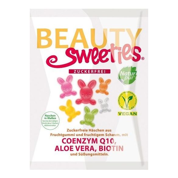 Beauty Sweeties cukormentes vegán gumicukor nyuszik 125 g