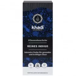 Khadi bio hajfesték por kékesfekete-indigó 100 g - bio és natúr kozmetikumok