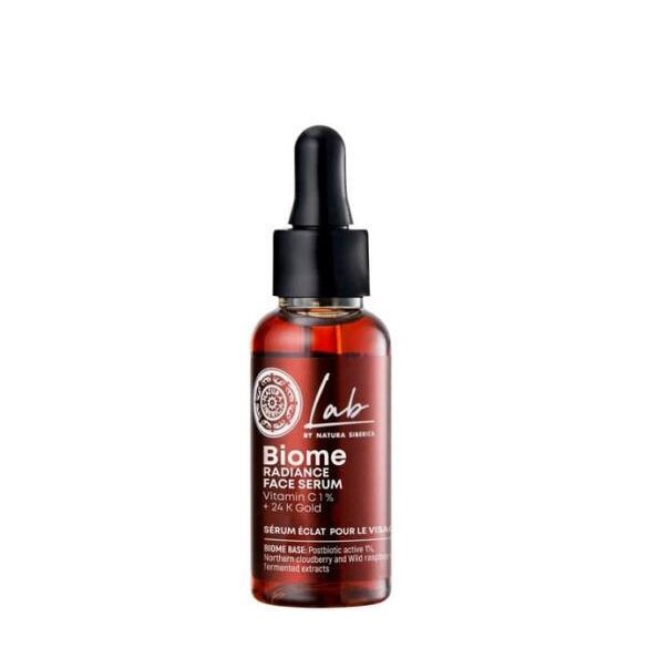 Natura Siberica Lab Biome Radiance C-vitaminos arcszérum 24k arannyal