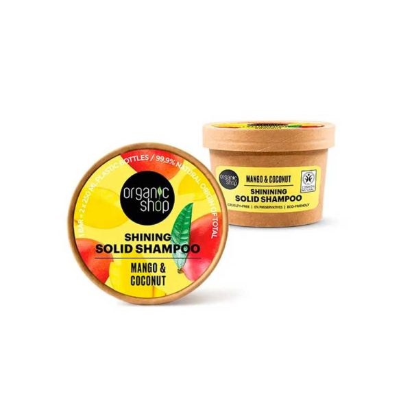 Organic Shop Ragyogást adó szilárd sampon mangóval és kókusszal 60g