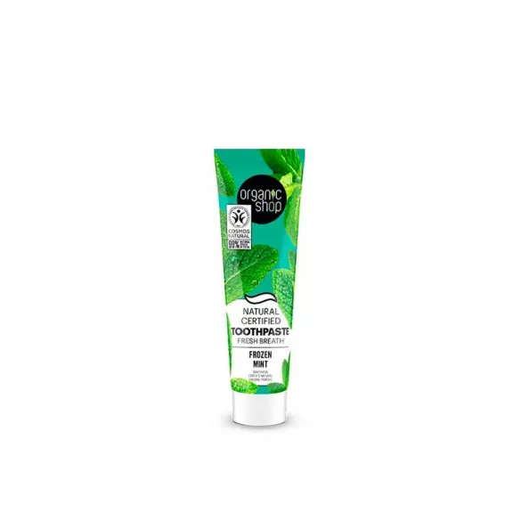 Organic Shop bio “frozen mint “ minősített fehérítő fogkrém mentával és szénnel 100 g