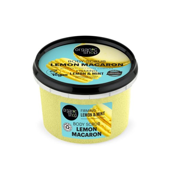 Organic Shop "Lemon Macaron" feszesítő testradír citrommal és mentával