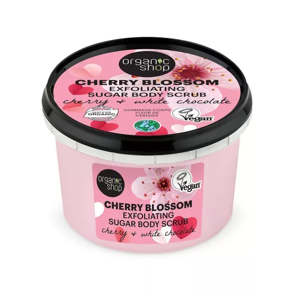 Organic shop hámlasztó testradír cseresznyével és fehér csokoládéval 250ml