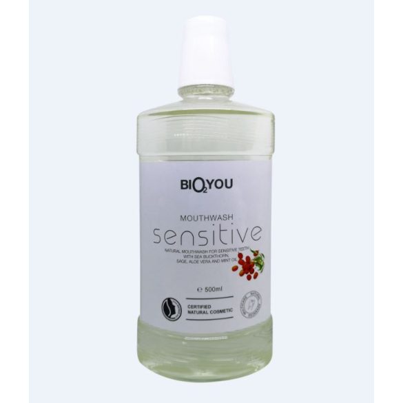 BIO2YOU NATÚR SZÁJVÍZ SENSITIVE ALOE VERAVAL- HOMOKTÖVISSEL- MENTAOLAJJAL 500ML