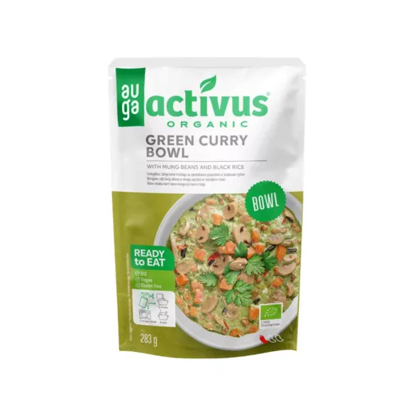 Activus bio curry tál mungóbabbal&fekete rizs 283g
