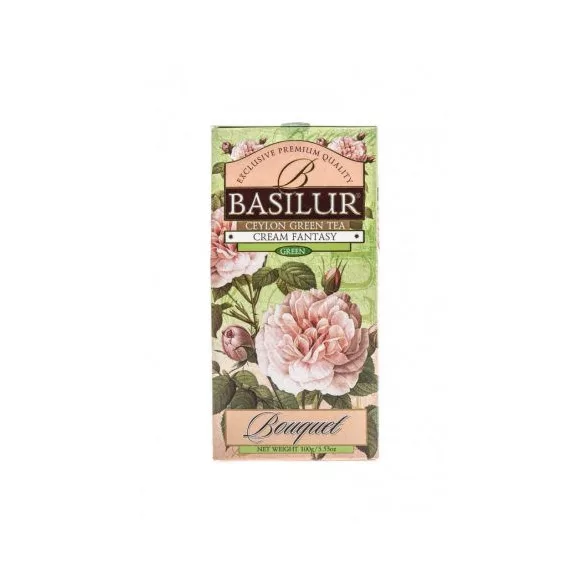 Basilur bouquet cream fantasy szálas zöld tea 100 g - bio és refomélelmiszer