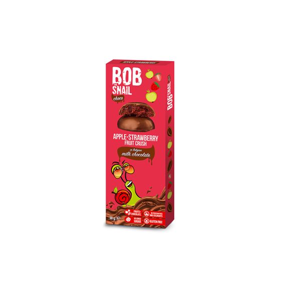 Bob Snail gyümölcs snack étcsokoládéban alma-eper 30 g