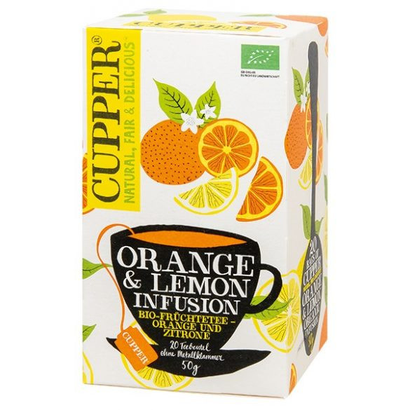 Cupper bio orange&lemon narancs-citrom gyümölcstea 20 db 50 g