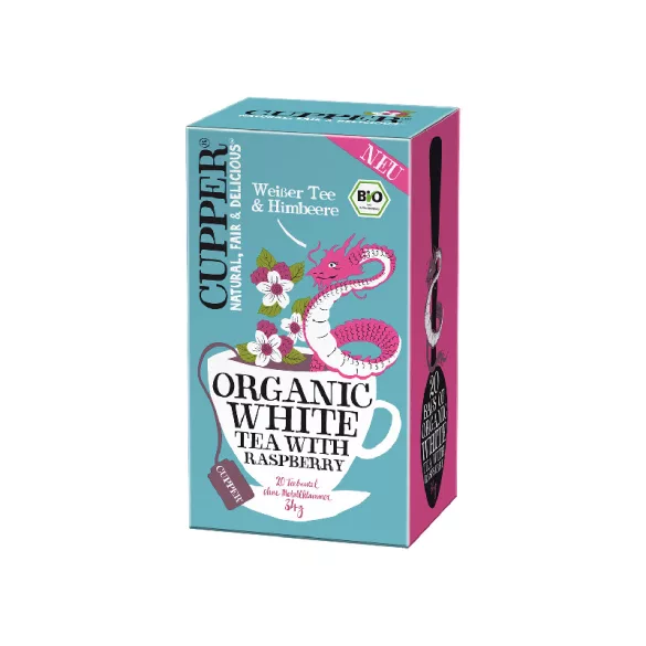 Cupper bio málnás fehér tea 20 db 34 g