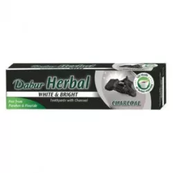 Dabur fluoridmentes gyógynövényes fehérítő fogkrém aktív szénnel 100ml - bio és natúr kozmetikumok