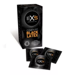 Exs black - latex óvszer - fekete (12 db)