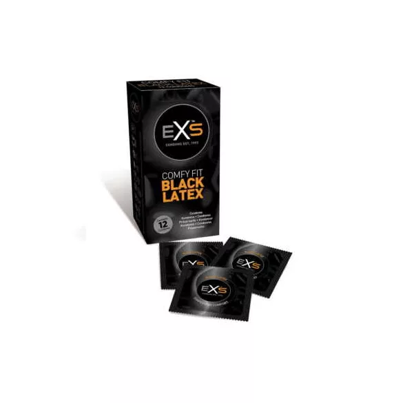 Exs black - latex óvszer - fekete (12 db)