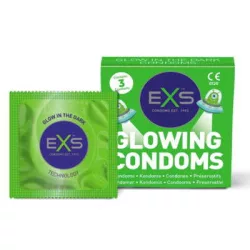 Exs glow - vegán világító óvszer (3 db)