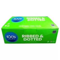 Exs ribbed, dotted and flared - pontozott óvszer (144 db)