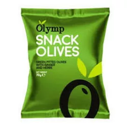   Vegán olymp snack füszerezett zöld olívabogyó gyömbérrel, magozott 70g
