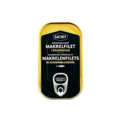 Saeby makrélafilé napraforgó olajban 125 g - bio és refomélelmiszer