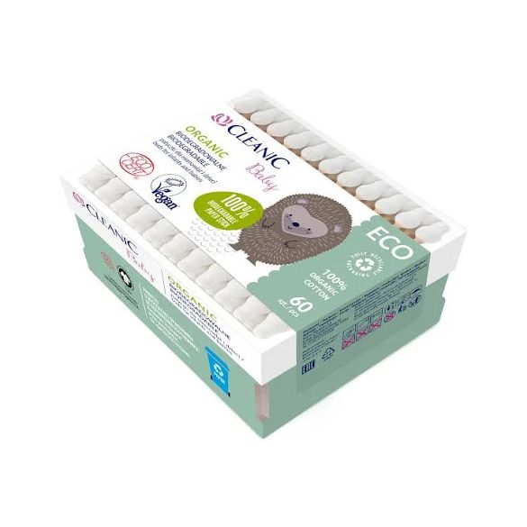 Cleanic baby eco organic biológiailag lebomló fültisztító 60 db