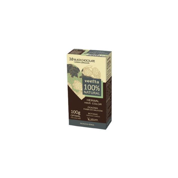 Venita 100% natural gyógynövényes hajfesték 3.0 fekete csokoládé 100 g