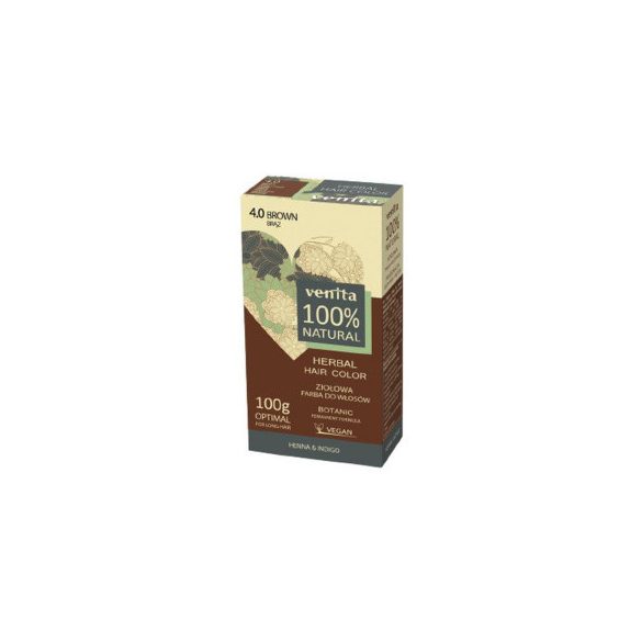 Venita 100% natural gyógynövényes hajfesték 4.0 barna 100 g
