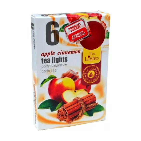 Illatos teamécses alma-fahéj 6 db-os 1 db - aromaterápiás és wellness termékek