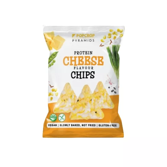 Popcrop pyramids gluténmentes sajtos-újhagymás protein chips 60 g