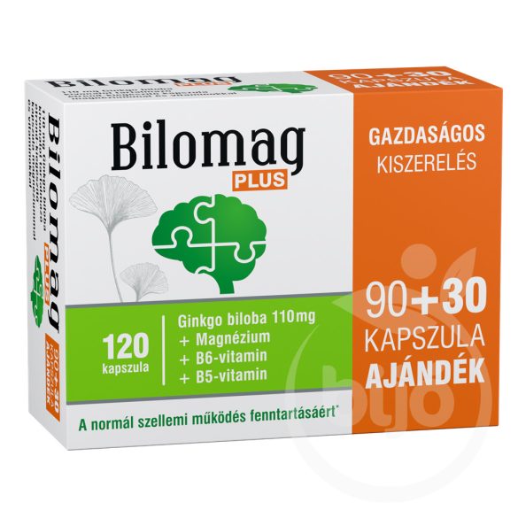 Bilomag plus 110mg gingko biloba kivonatot tartalmazó étrend-kiegészítő kapszula 90+30db 120 db