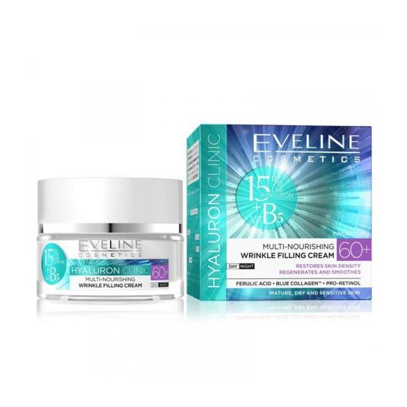 Eveline hyaluron clinic 60+ day&night tápláló arckrém 50 ml