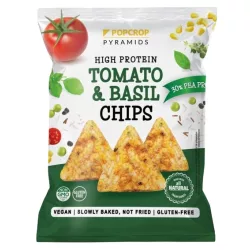   Popcrop pyramids gluténmentes snack paradicsom-bazsalikom ízű protein chips 60 g