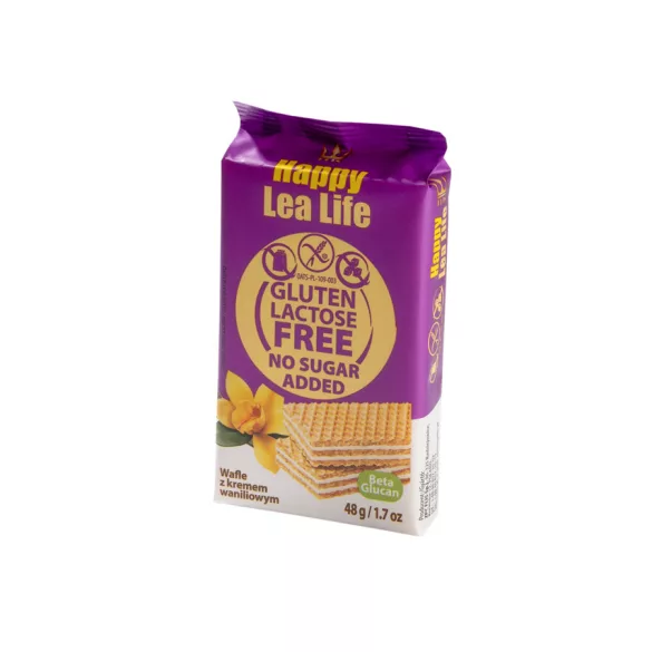 Gluténmentes happy lea life mini vaniliás ostyaszelet hozzáadott cukor nélkül 48g