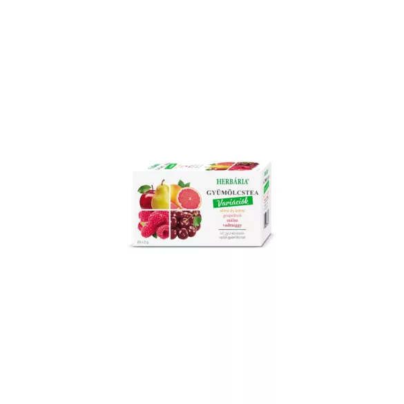 Herbária gyümölcstea variációk alma-körte, grapefruit, málna, vadmeggy ízű filteres 20db