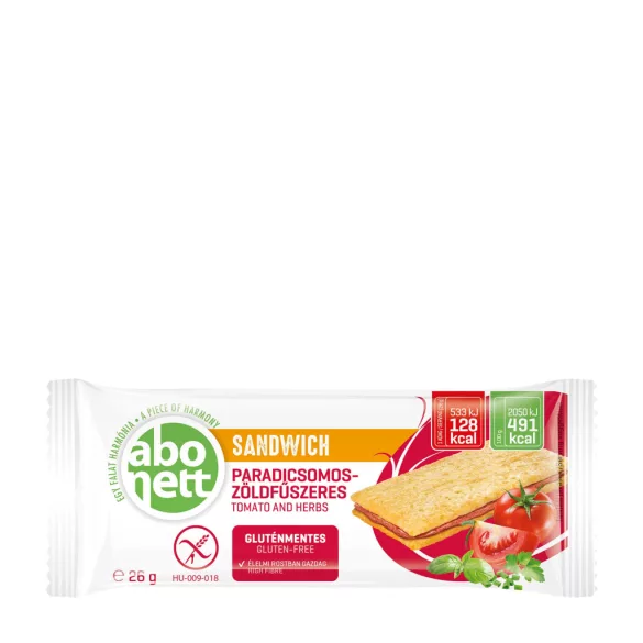 Gluténmentes abonett sandwich paradicsomos-zöldfűszeres 26g 