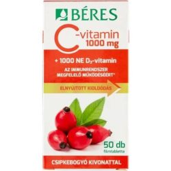   Béres c-vitamin 1000mg retard csipkebogyó + 1000ne d3-vitamin tabletta 50db