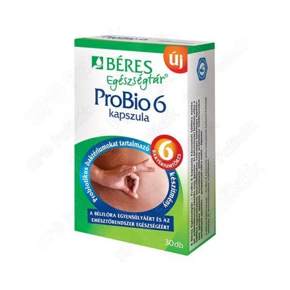 Béres probio 6 élőflórás készítmény 6 baktériumtörzzsel kapszula 30db - bio és vegán étrendkiegészítők