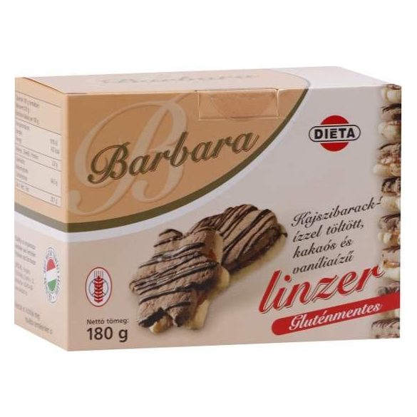 Barbara gluténmentes kajszis kakaós vaníliás linzer 180 g