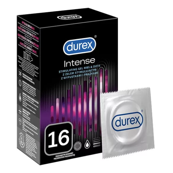 Durex intense - bordázott és pontozott óvszer (16db)