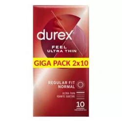 Durex feel ultra thin - ultra élethű óvszer (2x10db) - bio és natúr intim készítmények