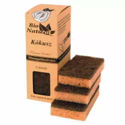Eco Natural kókusz mosogatószivacs formára vágott 4 db - bio és natúr tisztítószerek