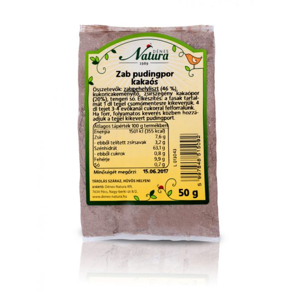 Natura zab pudingpor kakaós 50 g